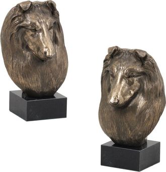 OEM Perro Pastor Escoc&eacute;s - Estatuilla De Perro, Busto Sobre Base De Piedra, Escultura, Trofeo Para La Exposici&oacute;n De Perros De La Marca Art-dog