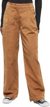 Yest Nancy Corduroy Wide Leg Pant In Dark Camel