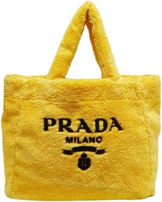 Prada Pre-owned Tote Bags, female, Yellow, Size: ONE SIZE Pre-owned Vintage Tote