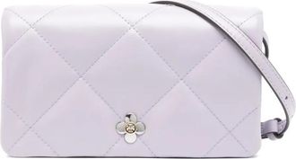 Tory Burch Purple Kira Diamond Quilt Crossbody Bag