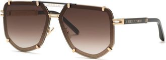 Philipp Plein SPP132 0301 Womens Sunglasses Gold Size 66