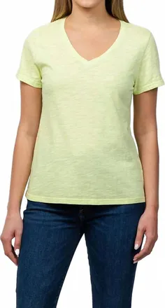 Elliott Lauren Short Sleeve V-Neck Tee In Mojito