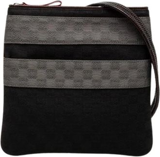 Loewe Pre-owned Cross Body Bags, female, Black, Size: ONE SIZE Pre-owned Canvas Crossbody Bag