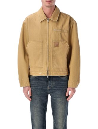 Represent Cropped Worker Jacket with Boxy Silhouette