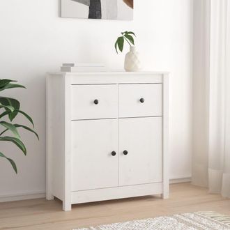 vidaXL Aparador De Madera Maciza De Pino Blanco 70x35x80 Cm Vidaxl