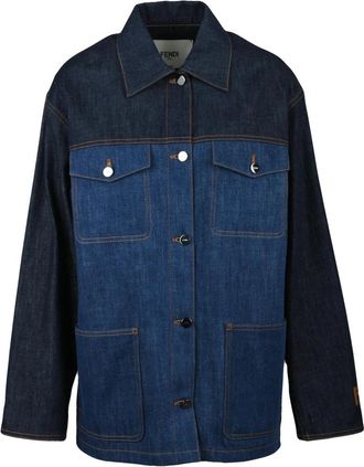 Fendi Rigid Denim Jacket - Dames - Spijkerjassen - Blauw - S - Denim - Jassen