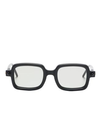 Kuboraum rectangle-frame sunglasses - unisex - Acetate - 50 - Black