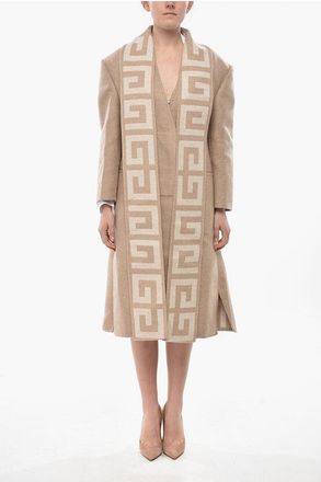Givenchy Cashmere-Blend Coat with Integrated Scarf and Monogram Motif size 40