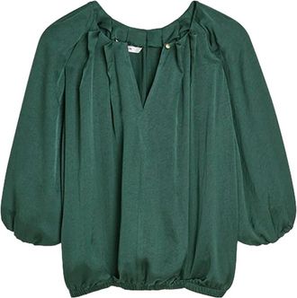 Summum Dames, Blouses & Shirts, Groen, Maat: M Zijde
