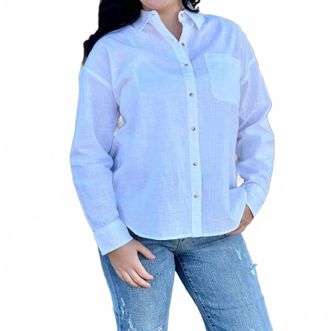 Hatley Relaxed Button Down Shirt In White