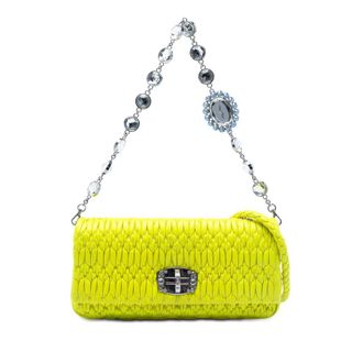 Miu Miu Pre-owned Miu Miu Matelasse Nappa Crystal Chain Satchel Ladies 82AMVQVKRY1JY0P6