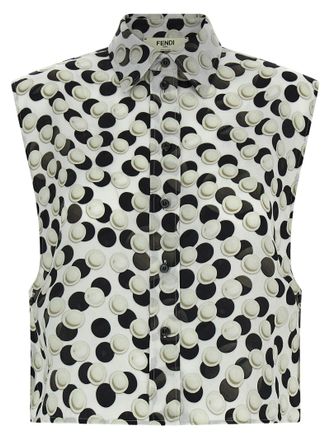 Fendi Multicolor Silk Pattern Womens Shirt
