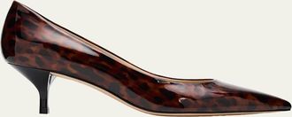 Stuart Weitzman Stuart Power Tortoise Leather Pumps