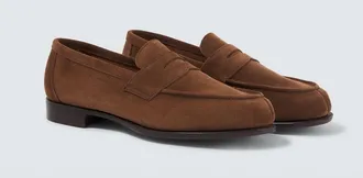George Cleverley Cannes suede penny loafers