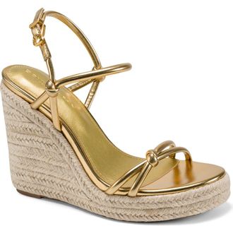 DKNY Yvette Slingback Espdarille Platform Wedge Sandal in Gold at Nordstrom, Size 7.5