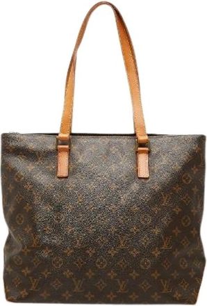 Louis Vuitton Pre-owned Cabas Mezzo Monogram Tote - Dames - Vintage Shopper - Bruin - ONE Size - Leer - Vintage