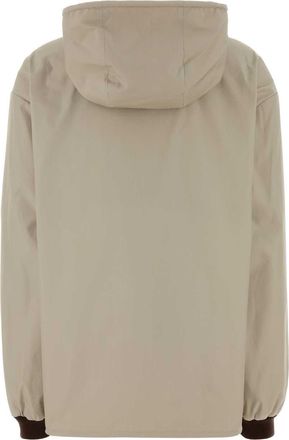 Miu Miu Womens Jacket Beige Cotton Polyester