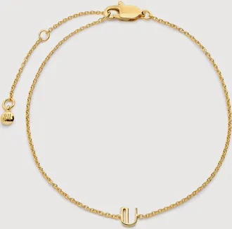 Monica Vinader Gold Initial U Chain Bracelet