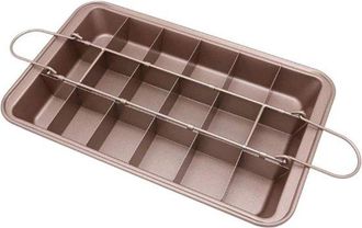 OEM Molde Para Brownies Con Separadores, Molde Para Brownies, Marr&oacute;n, 3119,54 Cm, Molde Antiadherente, Molde Para Hornear Muffins Y Cupcakes, Metal