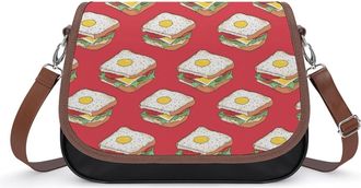 Generic Breakfast Sandwich Womens Crossbody Bag Fashion Shoulder Handbags Message Tote Bag with Adjustable Strap