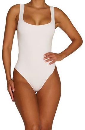 Naked Wardrobe Bare Tank Bodysuit in White at Nordstrom Rack, Size X-Large
