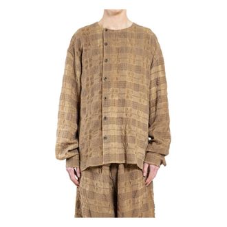 Uma Wang Long Sleeve Tops, male, Brown, Size: M Tobin Top