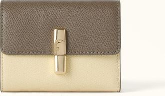 Furla Iride Portafoglio Compatto S Muddy Gray Grigio Pelle Stampata Donna