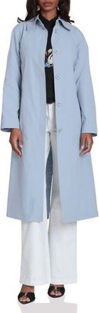 Avec Les Filles Minimalist Cotton & Nylon Trench Coat in Sky at Nordstrom, Size Medium