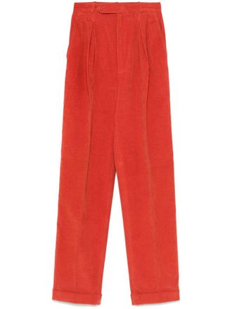 Saint Laurent 1970s ribfluwelen broek - Rood