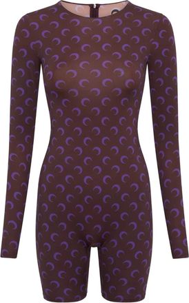 Marine Serre Tuta corta con stampa - Viola