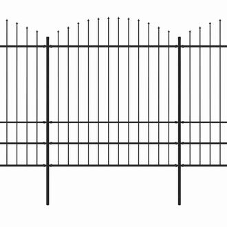 Berkfield Home Garden Fence with Spear Top Steel (1.75-2)x8.5 m Black