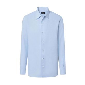 Ermenegildo Zegna Oasi Lino Shirt - male - Zegna - Formal Shirts - Blue - XL - Shirts