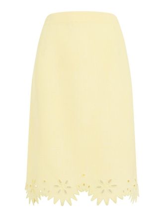 Bottega Veneta Grainy English Embroidery Midi Skirt