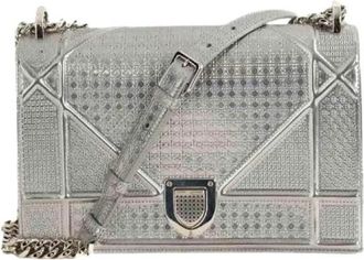 Dior Pre-owned Diorama Schoudertas - Dames - Vintage Schoudertas - Grijs - ONE Size - Leer - Vintage