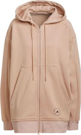 adidas (WMNS) adidas By Stella McCartney Logo Print Zip-Up Hoodie Asia Sizing Beige H59289