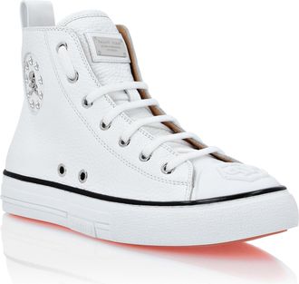 Philipp Plein Leather Hi-Top Sneakers Megastar