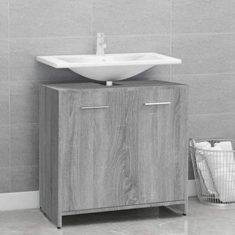 vidaXL Armario De Ba&ntilde;o Madera Contrachapada Gris Sonoma 60x33x60 Cm Vidaxl