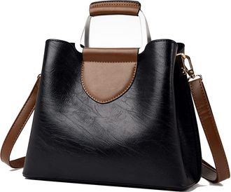 Generic Leather Purses and Handbags for Women Tote Top Handle Crossbody Bag Casual Satchel Ladies Large Shoulder Bags (Black)