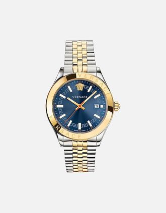 Versace Mens Versace VEVK00520 Hellenyium Mens Two-Tone Watch - Blue