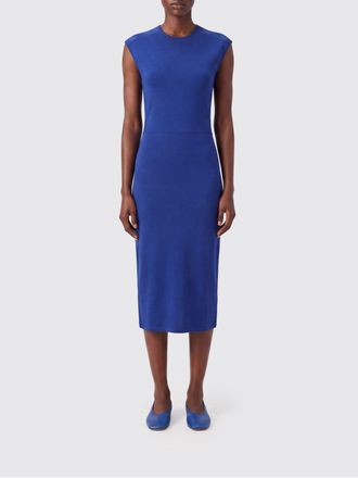 Jil Sander Sleeveless Cut-Out Midi Sheath Dress in Viscose