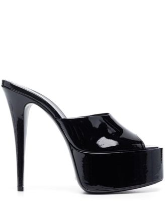 PARIS TEXAS Marina XX 155mm mules - women - Calf Leather/Calf Leather/Calf Leather - 36.5 - Black