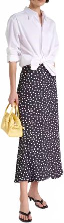 Rixo Areza Midi Skirt In Emma Spot Black