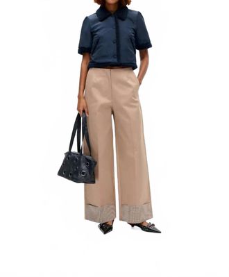Baum Und Pferdgarten Narin High-Waisted Trouser Pant In Portabella Camel Check