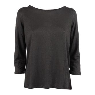 Majestic Filatures Majestic Filatures, Round-neck Knitwear, female, Gray, Size: XL M011-Fts397120 Boat-neck T-shirt