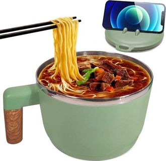 OEM Bol Para Ramen Con Tapa, 1000 Ml, Acero Inoxidable, Bol Para Sopa Japonesa, Vajilla Tradicional Japonesa