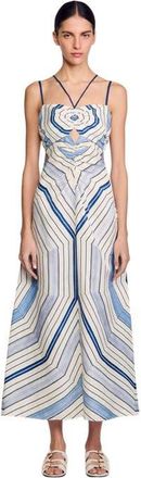 Sandro Spiral-motif maxi dress in Sky Blue at Nordstrom, Size 34 Eu
