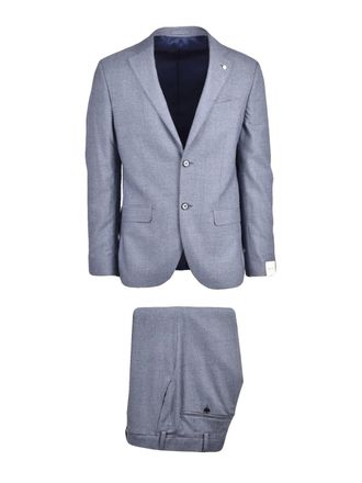 L.B.M. 1911 Blue Stretch Virgin Wool Formal Suit