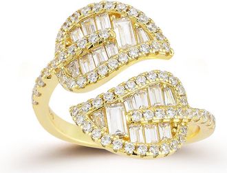 Glaze Jewelry Baguette Leaf Bypass Ring in Gold at Nordstrom Rack, Size 8