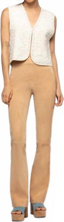Max & Moi Beyina Flare Suede Pants In Camel