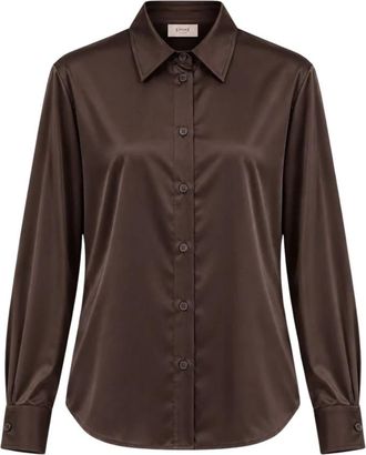 Marella Emmedro Shirt - Dames - Overhemden - Bruin - S - Polyester - Overhemden